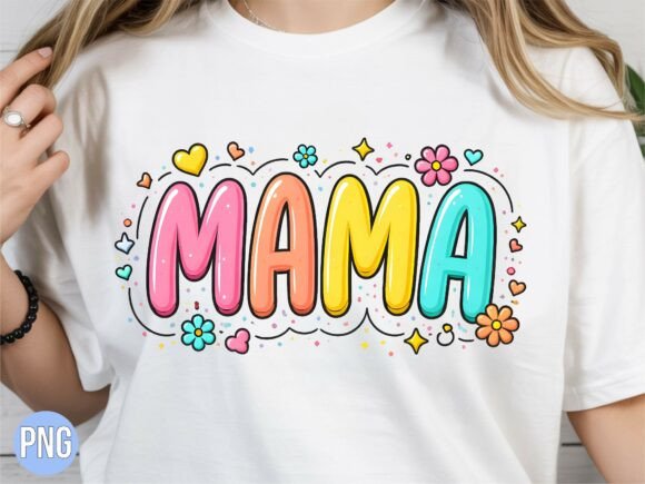 Colorful Pastel Mama Mother Floral PNG: Elevate Your Creative Projects with Soft, Vibrant Designs