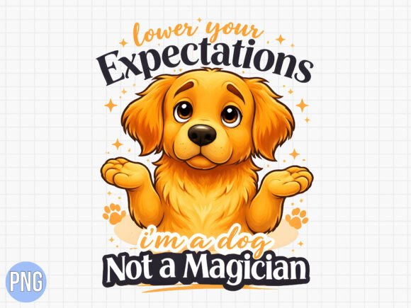 Elevating Creative Projects with the Golden Retriever Dog Not a Magician PNG