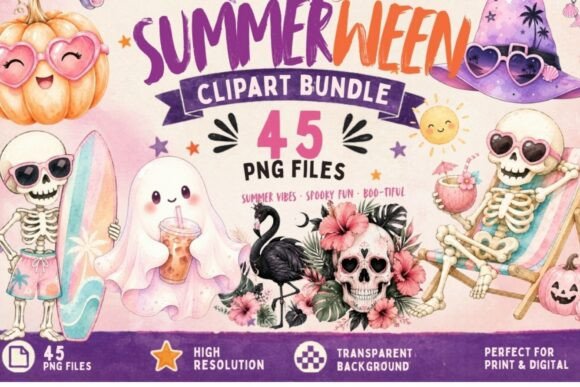 Embracing the Spooky-Sweet Aesthetic: A Guide to the Summerween Clipart Bundle PNG