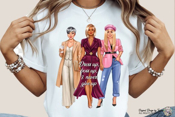 Fashion Girls Boss Up PNG Sublimation
