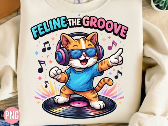 Feline the Groove DJ Cat Music PNG
