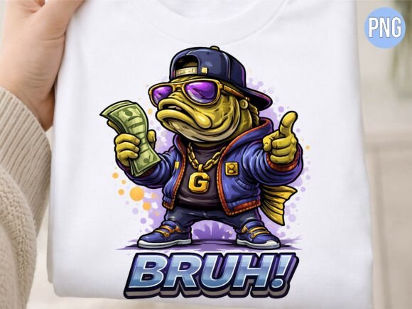 Funny Fish Fishing Sunglasses Bruh PNG: A Creative Asset