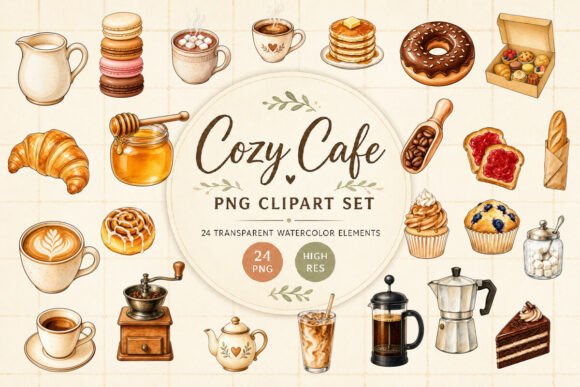 Infusing Warmth into Design with Cozy Cafe Clipart PNG