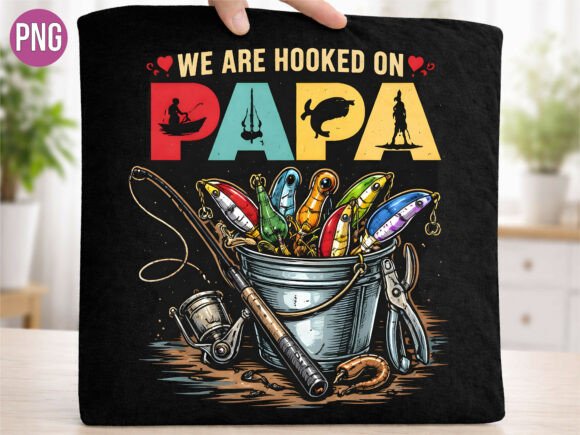Integrating Funny Hooked on Papa Fishing Hobby PNG Into Your Creative Workflow