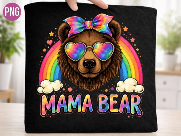 Mama Bear Rainbow Tie Dye Sunglasses PNG: Elevating Modern Print-on-Demand Designs