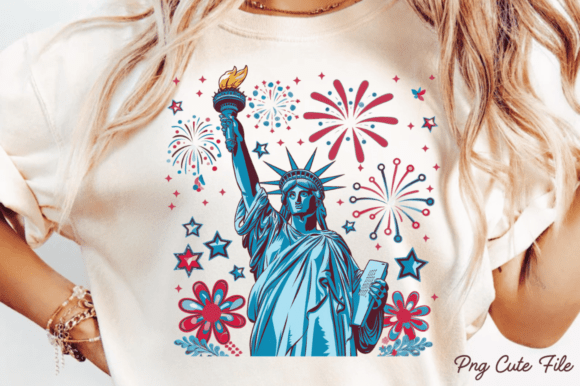 Retro 4th July Statue of Liberty Design