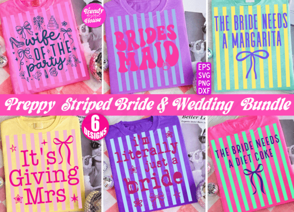 Strategic Branding with the Preppy Striped Wedding Bride SVG Bundle