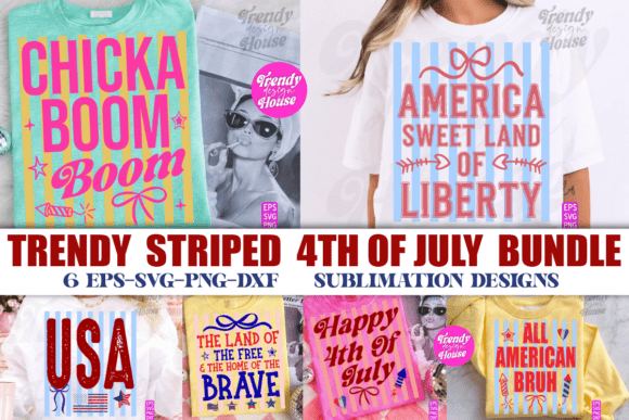 Strategic Design Assets: Leveraging the Striped Girly Patriotic PNG Bundle, USA for Brand Growth