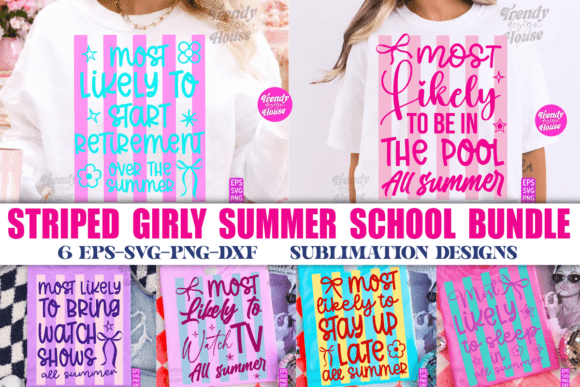 Stripes Girly Summer Teacher SVG Bundle: Elevating Creative Projects with Versatile Digital Design