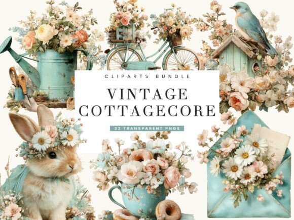 Vintage Floral Cottage Core Clipart Guide